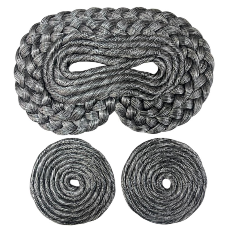 Moño completo ( trasero + rodetes) cana plata